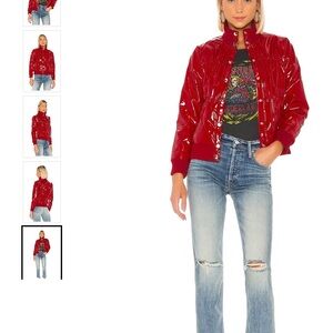 Chaser Faux Patten Leather Puffer Jacet